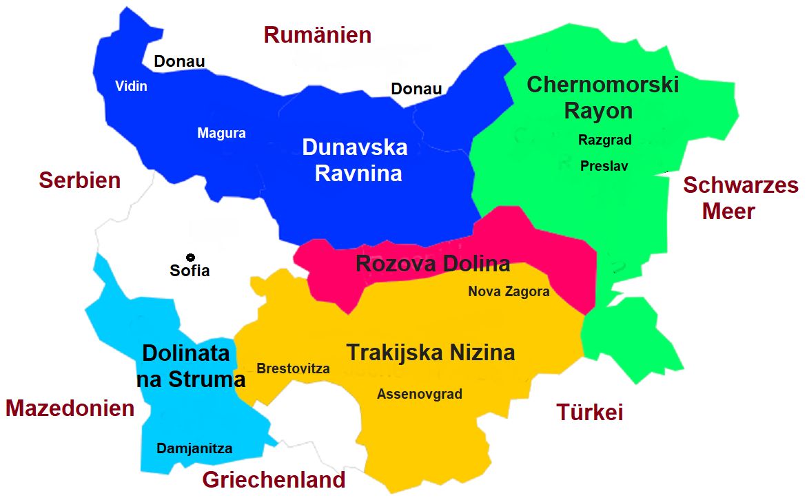 Landkarte Weinbaugebiete Rumänien
