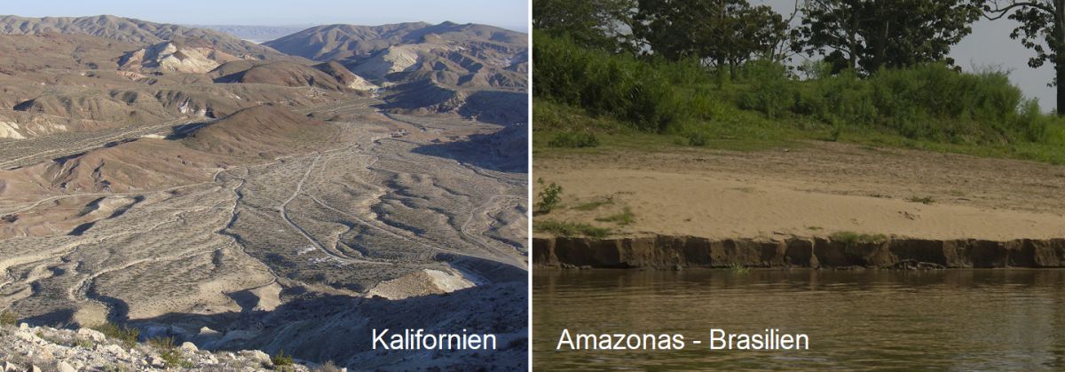 Bodentyp - Alluvium (Kalifornien und Amazonas in Brasilien)