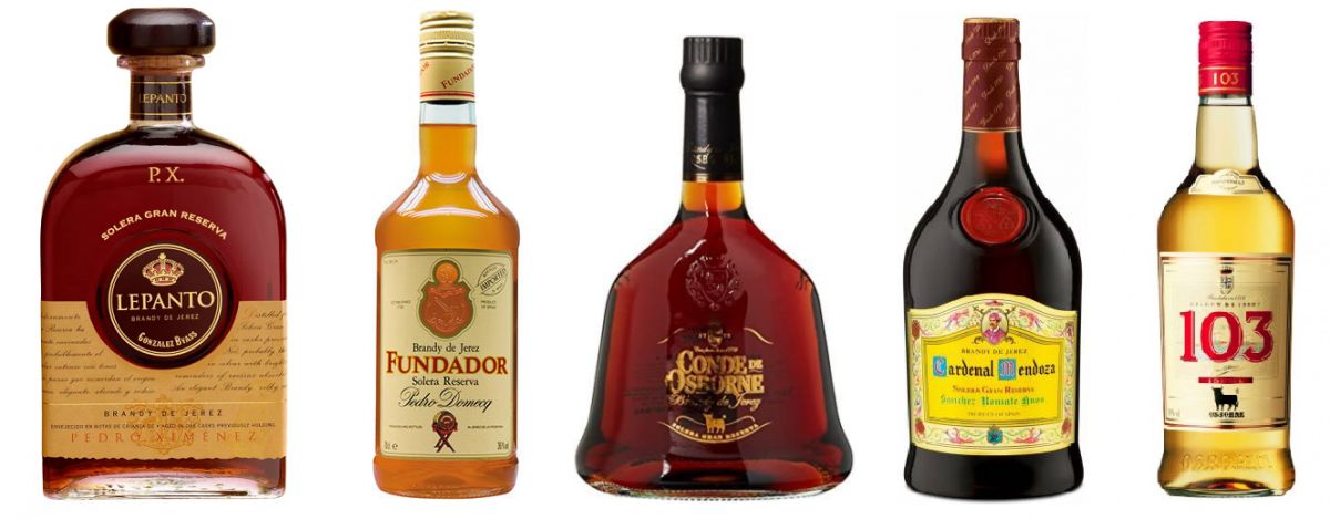 Brandy de Jerez - 5 Marken (Flaschen)