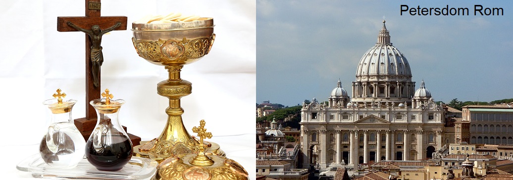 Religion - Messwein und Petersdom in Rom