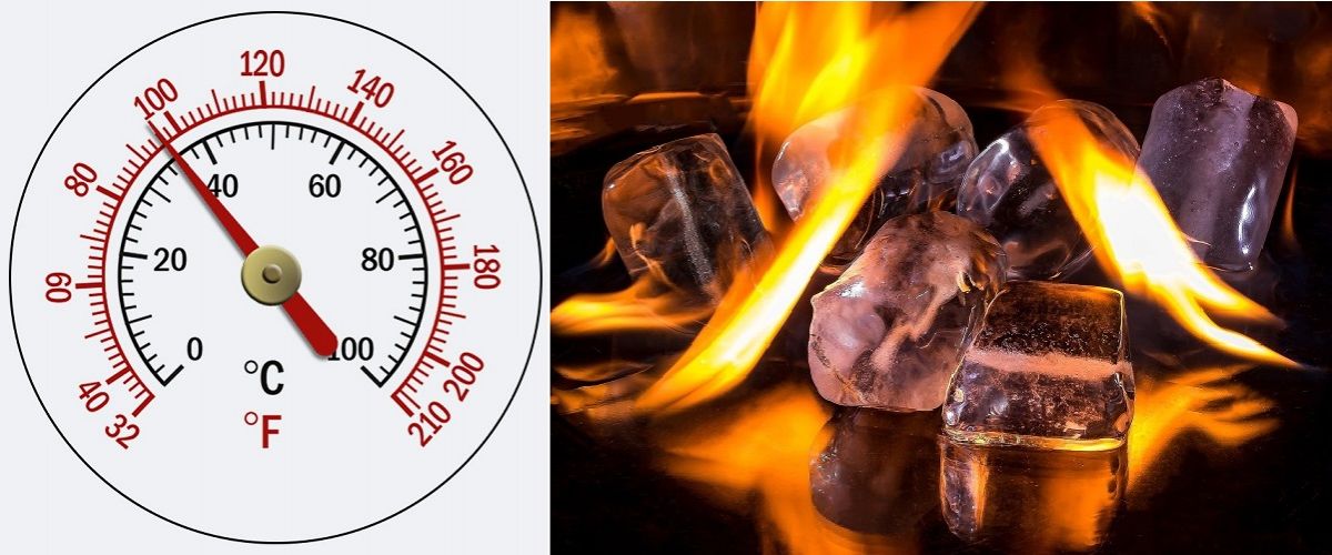 Temperatur - Thermometer und Feuer & Eis
